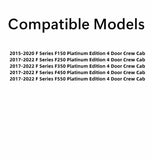 Platinum Edition Driver Left Side Rear Door Window Door Glass Compatible with Ford F150 4 Door Crew Cab 2015-2020 Models / F250 F350 F450 F550 4 Door Crew Cab 2017-2022 Models