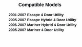 Driver Left Side Rear Door Window Door Glass Compatible with Ford Escape/Mercury Mariner 2001-2007 Models