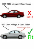 Heated Back Window Back Glass Compatible with Mitsubishi Mirage 4 Door Sedan 1997-2001 Models