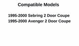 Passenger Right Side Door Window Door Glass Compatible with Chrysler Sebring/Dodge Avenger 2 Door Coupe 1995-2000 Models