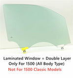 Laminated Passenger Right Side Front Door Window Door Glass Compatible with Ram 1500 Pickup 2019-2026 Models (Not For 1500Classic)