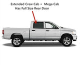 Tempered Passenger Right Side Rear Door Window Door Glass Compatible with Dodge Ram Pickup 1500 2500 3500 4500 4 Door Extended Crew/Mega Cab 2007-2009 Models