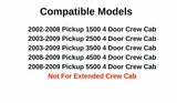 Passenger Right Side Rear Door Window Door Glass Compatible with Dodge Ram Pickup 4 Door Crew Cab 1500 2002-2008 Models/2500 3500 4500 5500 2003-2009 Models