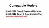 Stationary Style Driver Left Side Rear Sliding Cargo Door Window Door Glass Compatible with Dodge Grand Caravan / Chrysler Town & Country 2008-2020 Models