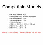 Driver Left Side Rear Door Window Door Glass Compatible with Chevrolet Silverado/GMC Sierra 1500 4 Door Extended Cab 2014-2018 Models/2500 3500 4 Door Extended Cab 2015-2019 Models