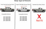 OE W/Logo W/Motor Heated Sliding Back Window Glass Back Power Slider Compatible with Ford F250 / F350 / F450 / F550 Pickup 2017-2026 Models