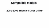 Passenger Right Side Rear Door Window Door Glass Compatible with Mazda Tribute 2001-2006 4 Door Models