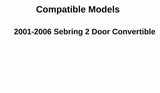 Driver Left Side Door Window Door Glass Compatible with Chrysler Sebring 2 Door Convertible 2001-2006 Models