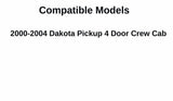 Tempered Driver Left Side Rear Door Window Door Glass Compatible with Dodge Dakota Pickup 4 Door Crew Cab 2000-2004 Models
