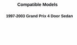 Passenger Right Side Front Door Widow Glass Compatible with Pontiac Grand Prix 4 Door Sedan 1997-2003 Models