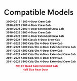 Driver Left Side Rear Door Window Glass Compatible with Dodge Ram 1500 2009-2018 & 1500Classic 2019-2024 & 2500 3500 2010-2025 & 3500Cab/Chs 4500 5500 2011-2025 4-Door Crew/Extended Crew Pickups