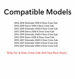 Passenger Right Side Rear Door Window Door Glass Compatible with Chevrolet Silverado GMC Sierra 1500 2014-2018 / 2500 3500 2015-2019 /4500 5500 6500 2019-2021 4-Door Crew Cab Pickup