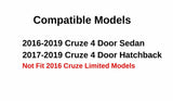 Tempered Passenger Right Side Front Door Window Door Glass Compatible with Chevrolet Cruze 2016-2019 Models (Not For 2016 Cruze Limited)
