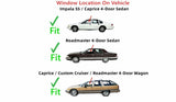 Driver Left Side Front Door Window Door Glass Compatible with Buick Roadmaster/Chevrolet Caprice 1991-1996 Models