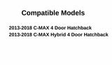 Driver Left Side Rear Door Window Door Glass Compatible with Ford C-MAX 2013-2018 Models