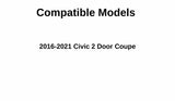 Heated Back Window Back Glass Compatible with Honda Civic 2 Door Coupe 2016-2021 Models