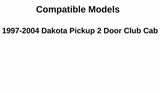 Passenger Right Side Rear Quarter Window Quarter Glass Compatible with Dodge Dakota Pickup 2 Door Club Cab 1997-2004 Models