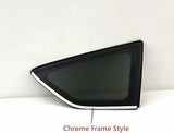 Tempered Passenger Right Side Rear Quarter Window Quarter Glass Chrome Frame Style Compatible with Ford Escape 2013-2019 Models