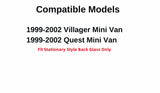 Stationary Heated Rear Back Tailgate Window Back Glass Compatible with Mercury Villager/Nissan Quest 1999-2002 Models