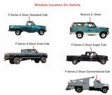 Tempered Passenger Right Side Front Door Window Glass Compatible with Ford Bronco F150 F250 1991-1996 / F250HD F350 F450 F-Series Super Duty 1991-1997 / F600 F700 F800 1991-1999 With Vent Glass Models