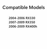 Tempered Driver Left Side Rear Quarter Window Quarter Glass Compatible with Lexus RX330 RX350 RX400h 2004-2009 Models