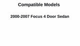 Passenger Right Side Quarter Glass Window Compatible with Ford Focus 4 Door Sedan 2000-2007 Models
