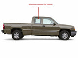 Movable Passenger Right Side Rear Quarter Window Quarter Glass With Frame & Latch Compatible with GMC Sierra 1999-2006 / Sierra Classic 2007 Extended Cab Pickup Models