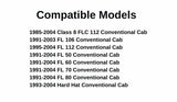 Flat Tempered Front Door Window Door Glass Compatible with Freightliner FL106 / FL112 / FL50 / FL60 / FL70 / FL80 / FLC112 / Hard Hat 1985-2004 Models