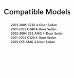 Driver Left Side Rear Door Window Door Glass Compatible with Mercedes Benz C230 C240 C320 C32AMG C55AMG 4 Door Sedan 2001-2005 Models