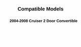 Passenger Right Side Door Window Door Glass Compatible with Chrysler PT Cruiser 2 Door Convertible 2004-2008 Models