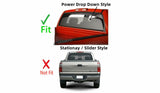 Heated Power Drop Down Style Back Window Back Glass Compatible with Toyota Tundra Pickup 4 Door Crew Cab 2004-2006 Models