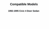 Passenger Right Side Rear Door Window Door Glass Compatible with Honda Civic 4 Door Sedan 1992-1995 Models