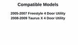 Passenger Right Side Front Door Window Door Glass Compatible with Ford Freestyle/Taurus X 2005-2009 Models