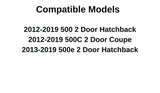 Black Molding Passenger Right Side Quarter Glass Quarter Window Compatible with Fiat 500 / 500C / 500e 2012-2019 Models
