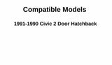 Passenger Right Side Door Window Door Glass Compatible with Honda Civic 2 Door Hatchback 1990-1991 Models