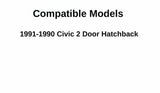 Driver Left Side Door Window Door Glass Compatible with Honda Civic 2 Dr Hatchback 1990-1991 Models