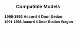 Passenger Right Side Front Door Window Door Glass Compatible with Honda Accord 4 Door Sedan/Wagon 1990-1993 Models