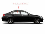Passenger Right Side Rear Door Window Door Glass Compatible with 2003-2006 Infiniti G35 4 Door Sedan