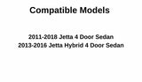 Passenger Right Side Rear Door Window Door Glass Compatible with Volkswagen Jetta 4 Door Sedan 2011-2018 Models