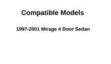 Passenger Right Side Rear Door Window Door Glass Compatible with Mitsubishi Mirage 4 Door Sedan 1997-2001 Models