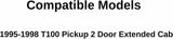 Passenger Right Side Quarter Glass Quarter Window Movable Compatible with Toyota T100 Pickup 2 Door Extended Cab 1995-1998 Models