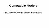 Passenger Right Side Door Window Door Glass Compatible with Honda Civic Si 2 Door Hatchback 2002-2005 Models