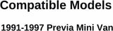 Passenger Right Side Front Door Window Door Glass Compatible with Toyota Previa 1991-1997 Models