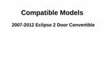 Driver Left Side Door Window Door Glass Compatible with Mitsubishi Eclipse 2 Door Convertible 2007-2012 Models