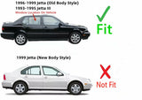 Passenger Right Side Rear Door Window Door Glass Compatible with Volkswagen Golf / Golf III / Jetta / Jetta III 1993-1999 4 Door Models