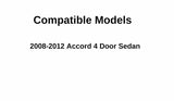Driver Left Side Rear Door Window Door Glass Compatible with Honda Accord 4 Door Sedan 2008-2012 Models