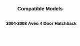 Passenger Right Side Rear Door Window Door Glass Compatible with Chevrolet Aveo 2004-2008 4 Door Hatchback Models