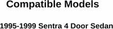 Passenger Right Side Rear Door Window Door Glass Compatible with Nissan Sentra 4 Door Sedan 1995-1999 Models