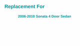 Passenger Right Side Rear Door Window Door Glass Compatible with Hyundai Sonata 4 Door Sedan 2006-2010 Models