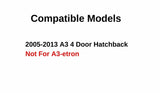 Passenger Right Side Rear Door Window Door Glass Compatible with Audi A3 4Dr Hatchback 2005-2013 Models